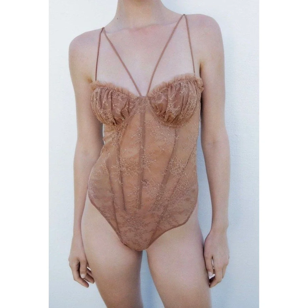 Zara | Intimates & Sleepwear | New Zara Nude Corset Body Suit Size M  Underwire Lace Sexy | Poshmark